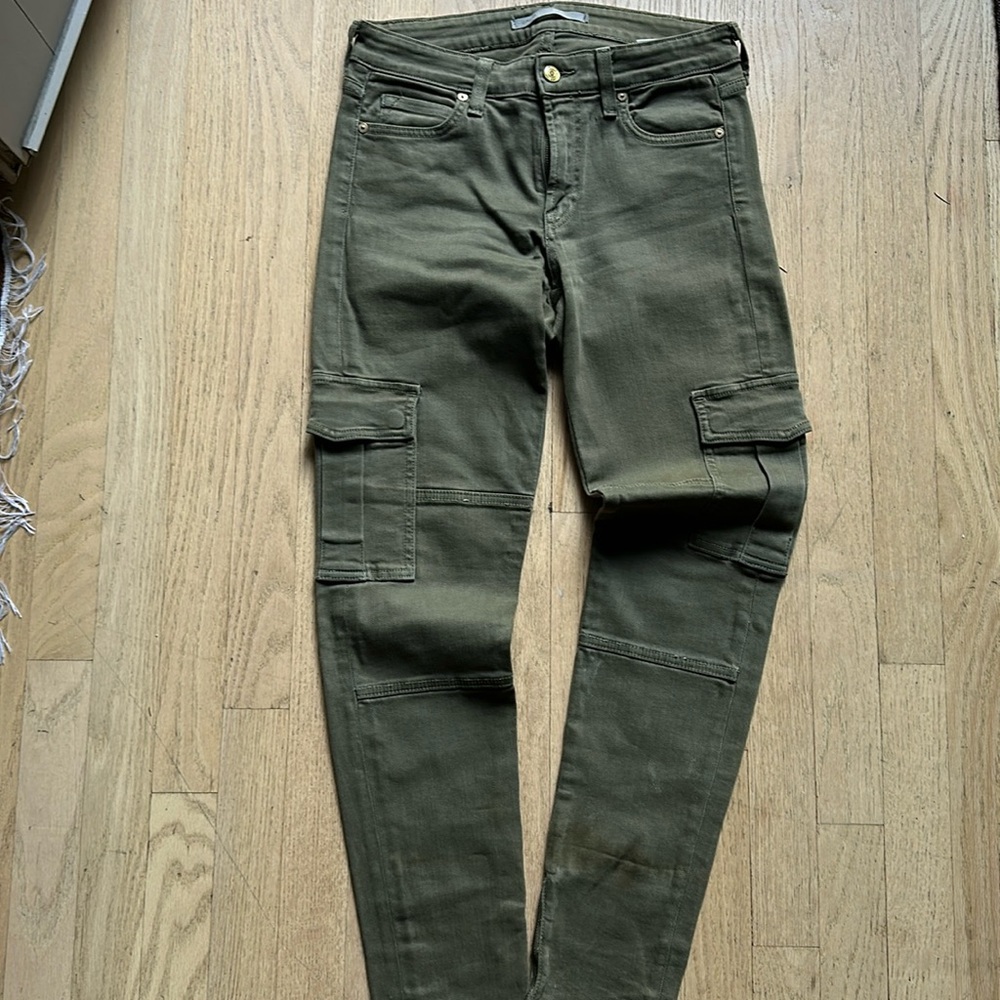 Vince Denim Army Green Cargo Jeans